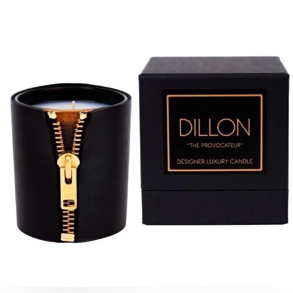 Leather Wrapped Dillon Luxury Candles “The Provocateur” Luxury Zipper Candle - Picture 2 of 7